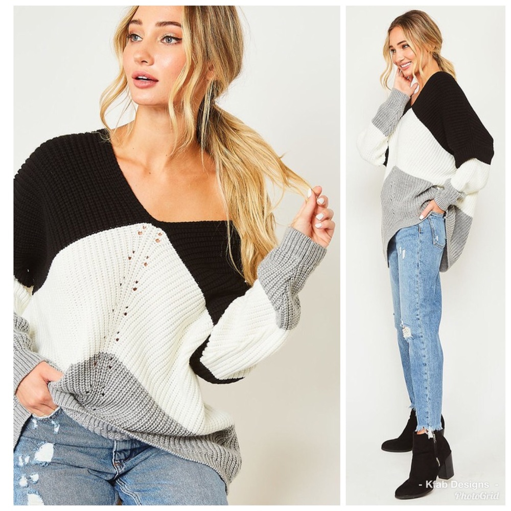 ā¤ļøLAST 2! Chunky Color Block Relaxed Fit Sweater! - Picture 6 of 6